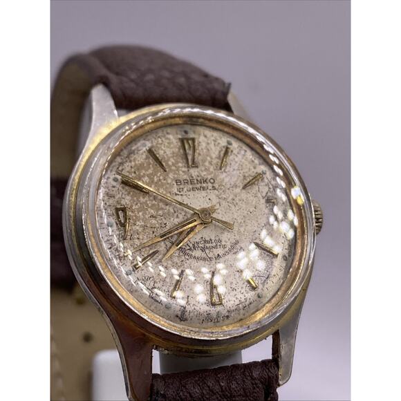 Brenko Swiss Incabloc Mens Watch 17 Jewels Gold Tone Vintage Mechanical Works! main image 4
